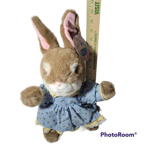 Commonwealth Easter Bunny Plush Rabbit Stuffed Animal Dress Outfit 15" Brown - Picture 11 of 12